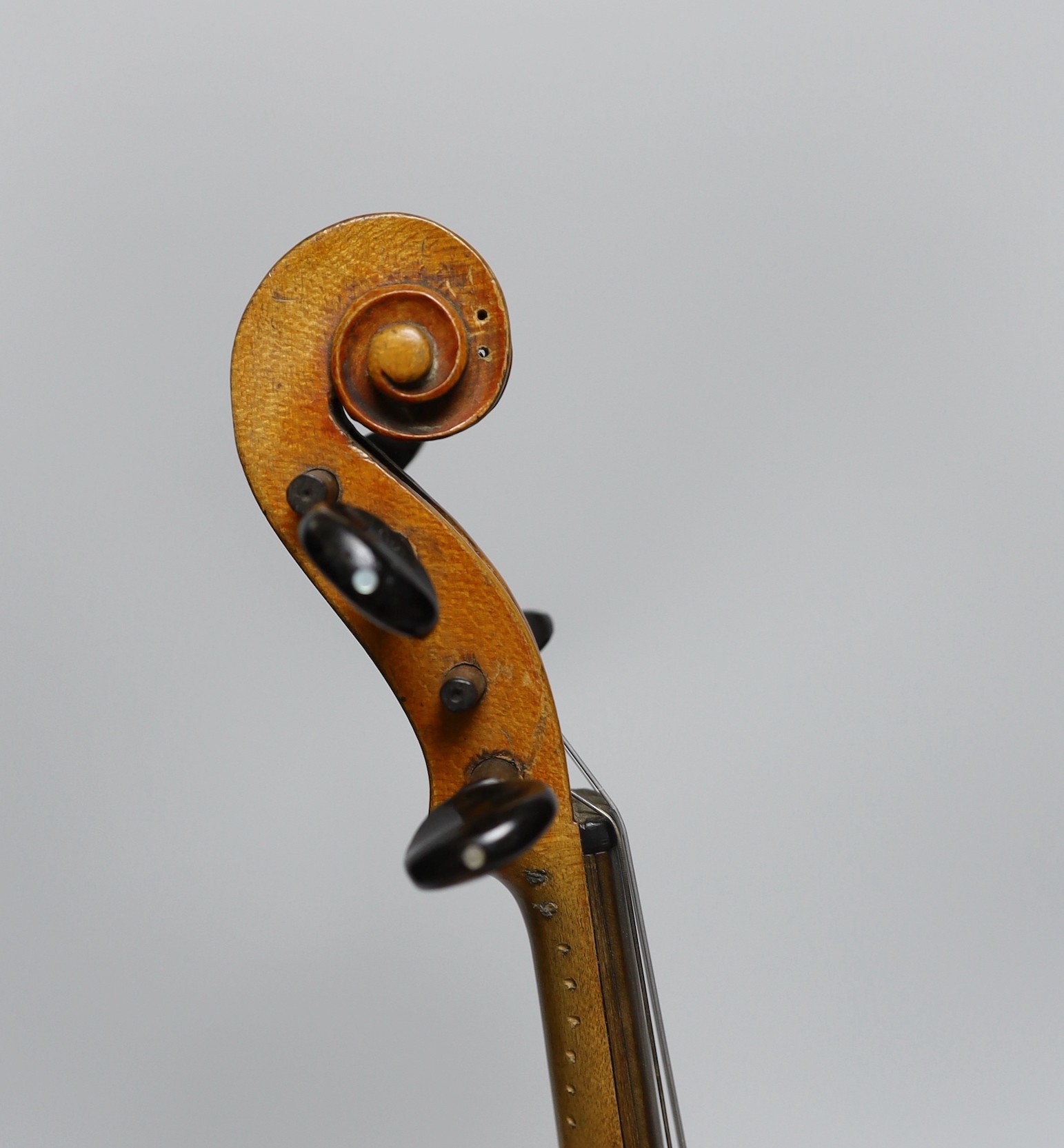 A 19th century German violin, back measures 33cm, cased